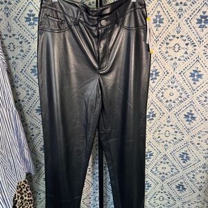 Joie Glossy Black Leatherette Pants